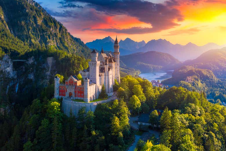 Entardecer no Castelo de Neuschwanstein
